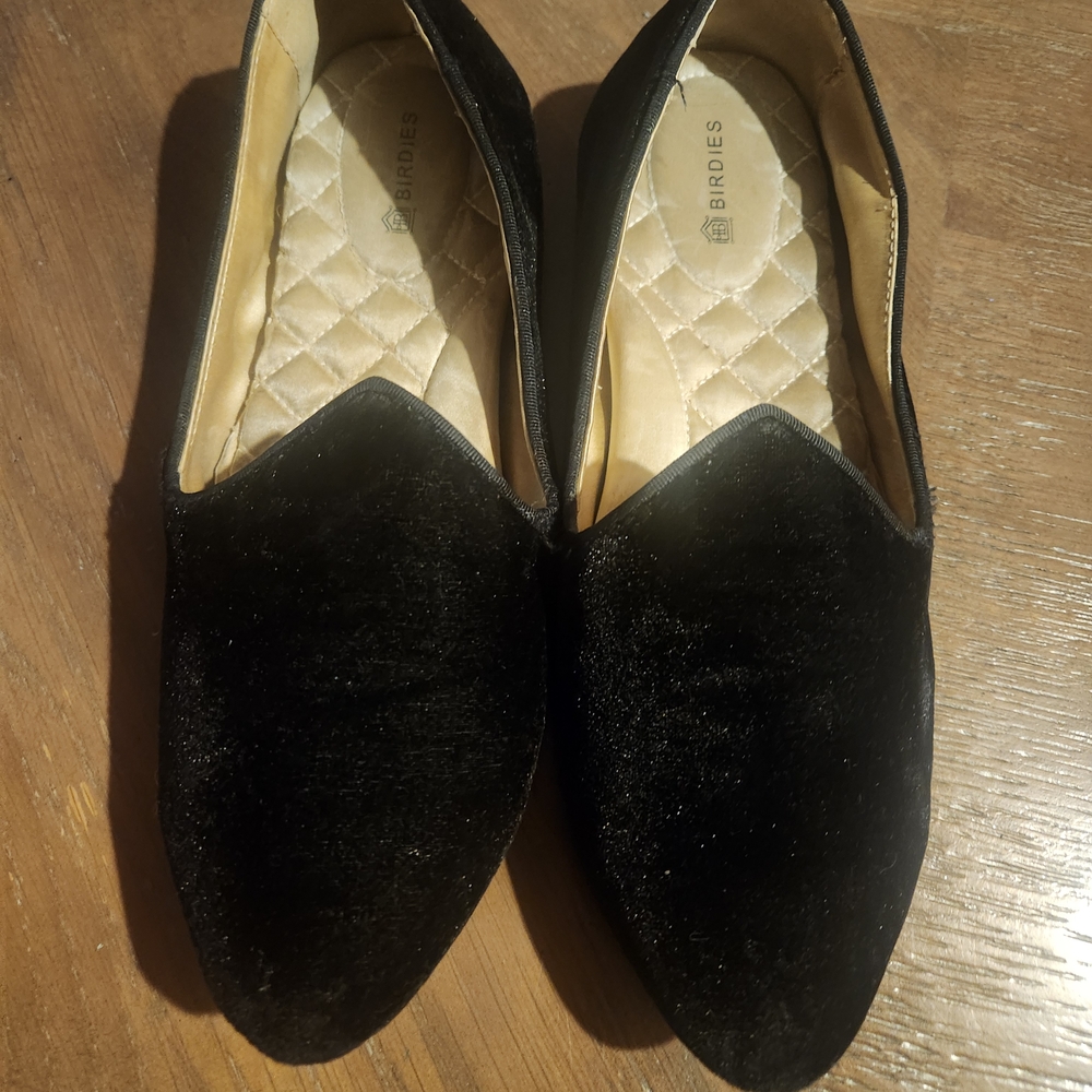 Birdies Black Velvet Flats